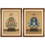 Pair of Chinese Ancestral Portraits