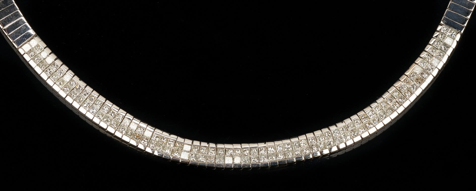 Ladies 18K Diamond Link Collar Necklace - Image 2 of 6