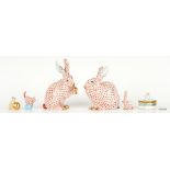 6 Herend Porcelain Animal Figures