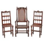 3 17th Century Chairs, Spanish & English