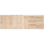 John Sevier and Oliver Ellsworth, 2 Signed Documents