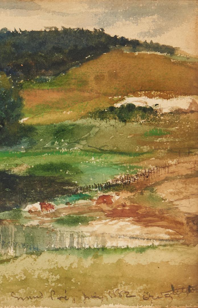 19th C. watercolor, Canada Landscape - Image 4 of 7