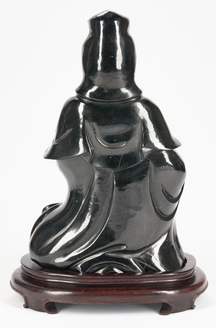 Monumental Black Jade or Hardstone Guanyin, 21" H - Image 9 of 14