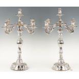 Pair Jugendstil .800 Silver Candelabra