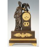 French Empire Figural Gilt Bronze Clock