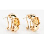 Ladies 14K Gold and Imperial Topaz Earrings