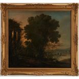 Manner of Claude Lorrain O/C, Landscape with Ruins