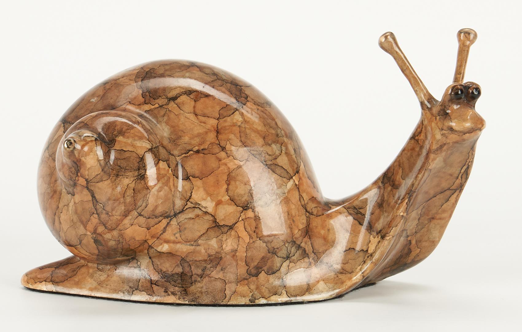 2 Robert Deurloo Bronze Sculptures, Bison and Snail - Image 8 of 16