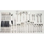 84 Pcs. Sterling Silver, incl. Gorham English Gadroon Flatware