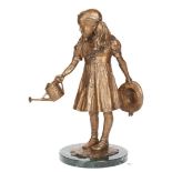 Gary Price Bronze Sculpture, Girl w/ Watering Can