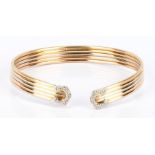 Ladies 18K Gold and Diamond Bangle Bracelet