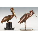 Kim Donaldson Bronze Pelican and Spoonbill Sculptures