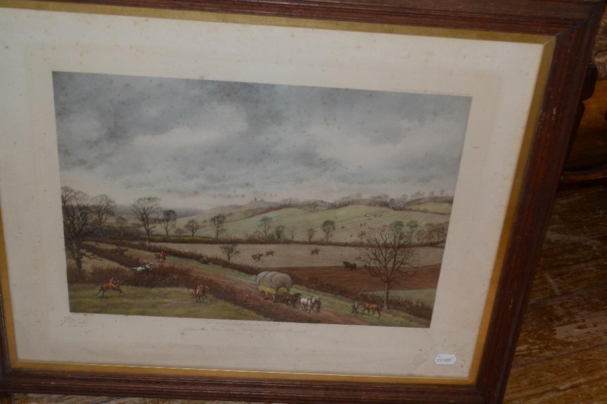 A set of four Warwickshire hunting prints, after G D Giles, signed and inscribed in pencil (4) - Image 5 of 8