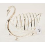 A novelty toast rack, in form of a swan, 16 cm high Modern