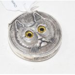 A sterling silver two sided cat vesta Modern