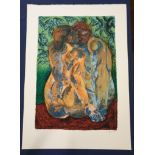 A Lin Jammet (1958-2017) artist proof print, lovers, signed, dated '97 and numbered 33/50 in