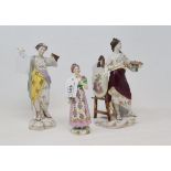 A late 19th century Samson porcelain figure, of a lady artist, holding her palate, 21.5 cm high,
