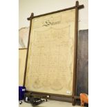 A Victorian prayer on paper, signed George Andrews, North Petherton School and dated 1846, in an oak