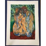 A Lin Jammet (1958-2017) artist proof print, lovers, signed, dated '97 and numbered 17/50 in