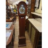 A dwarf longcase clock, the 18.5 cm arch square brass dial signed Easterbrook, Torquay, with Roman