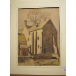 Gilbert Laurie Cadell (1909-1993), a scottish castle, pastel, 53 x 38 cm, and two others by the same