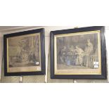 An 18th century French engraving, Le Matin, and another French engraving (2)