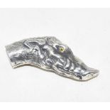 A silver novelty boar's head cane handle Modern
