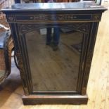 A Victorian ebonised pier cabinet, 76 cm wide