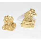 Two gold plated eagle and lion seals (2) Modern