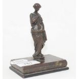 A 19th century bronze figure, of a classical lady, on a serpentine base, 12 cm high
