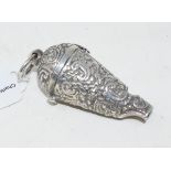 A silver embossed novelty whistle/vinaigrette Modern