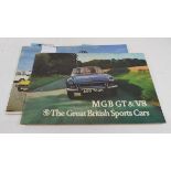 An MGB GT & V8 sales brochure, and other MG sales literature (qty)