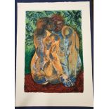 A Lin Jammet (1958-2017) artist proof print, lovers, signed, dated '97 and numbered 21/50 in
