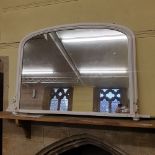 A Victorian overmantel mirror, later painted, 138 cm