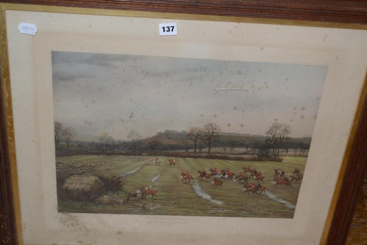 A set of four Warwickshire hunting prints, after G D Giles, signed and inscribed in pencil (4) - Image 4 of 8