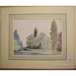 Gilbert Laurie Cadell (1909-1993), by the lake, watercolour, signed, 27.5 x 36 cm, and two others by