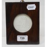 A plaster roundel, Napoleon, in a rosewood frame, 15 x 12 cm