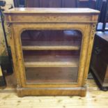 A Victorian walnut pier cabinet, crossbanded and inlaid, and with gilt brass mounts, 92 cm wide