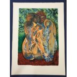 A Lin Jammet (1958-2017) artist proof print, lovers, signed, dated '97 and numbered 22/50 in