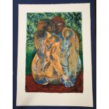 A Lin Jammet (1958-2017) artist proof print, lovers, signed, dated '97 and numbered 25/50 in