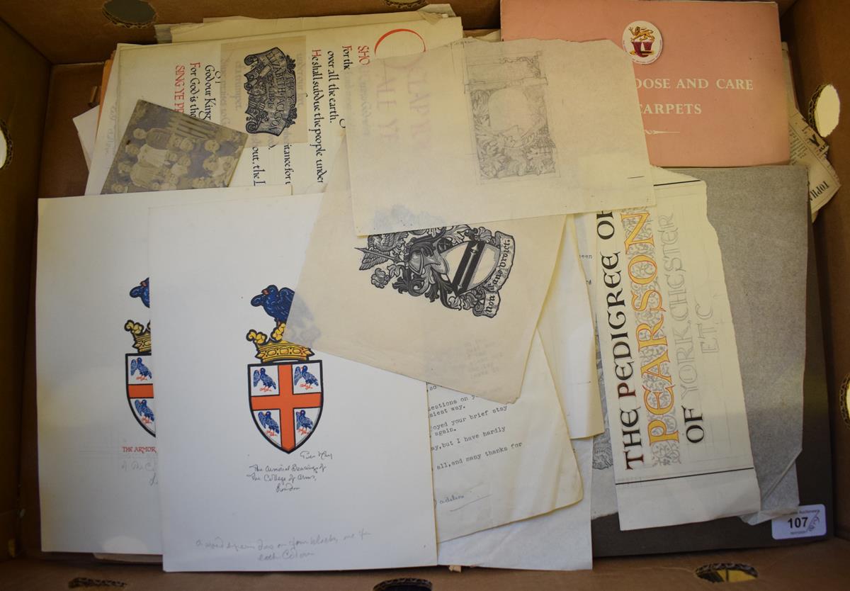 Gwen May, an archive of sketches, bookplate designs, armorials, photographs, letters and ephemera (