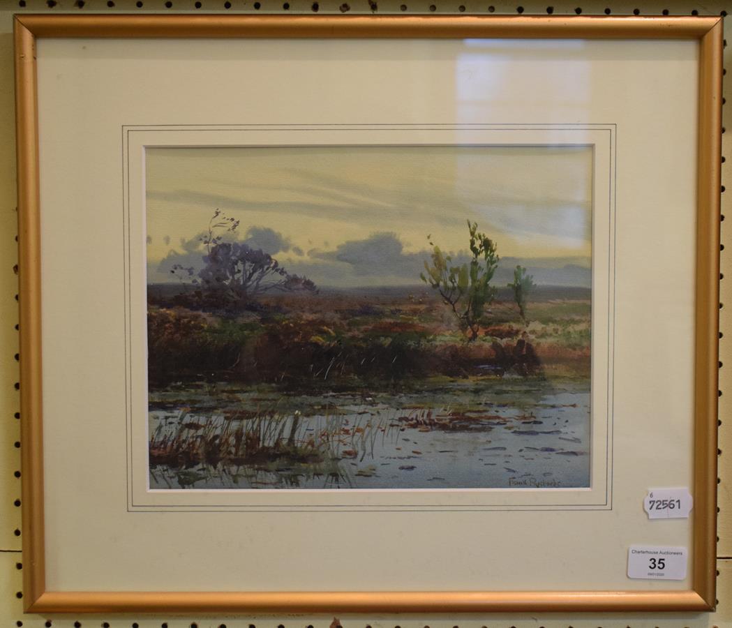 Frank Richards (Fl. 1890-1925), a moorland scene, watercolour, signed, 21.5 x 28 cm Report by GH