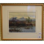 Frank Richards (Fl. 1890-1925), a moorland scene, watercolour, signed, 21.5 x 28 cm Report by GH