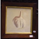 Francis Hamel, garlic, oil on board, signed and dated '99, 29.5 x 29.5 cm Provenance: purchased from