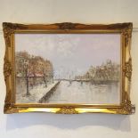 Continental school, Paris, oil on canvas, 60 x 90 cm