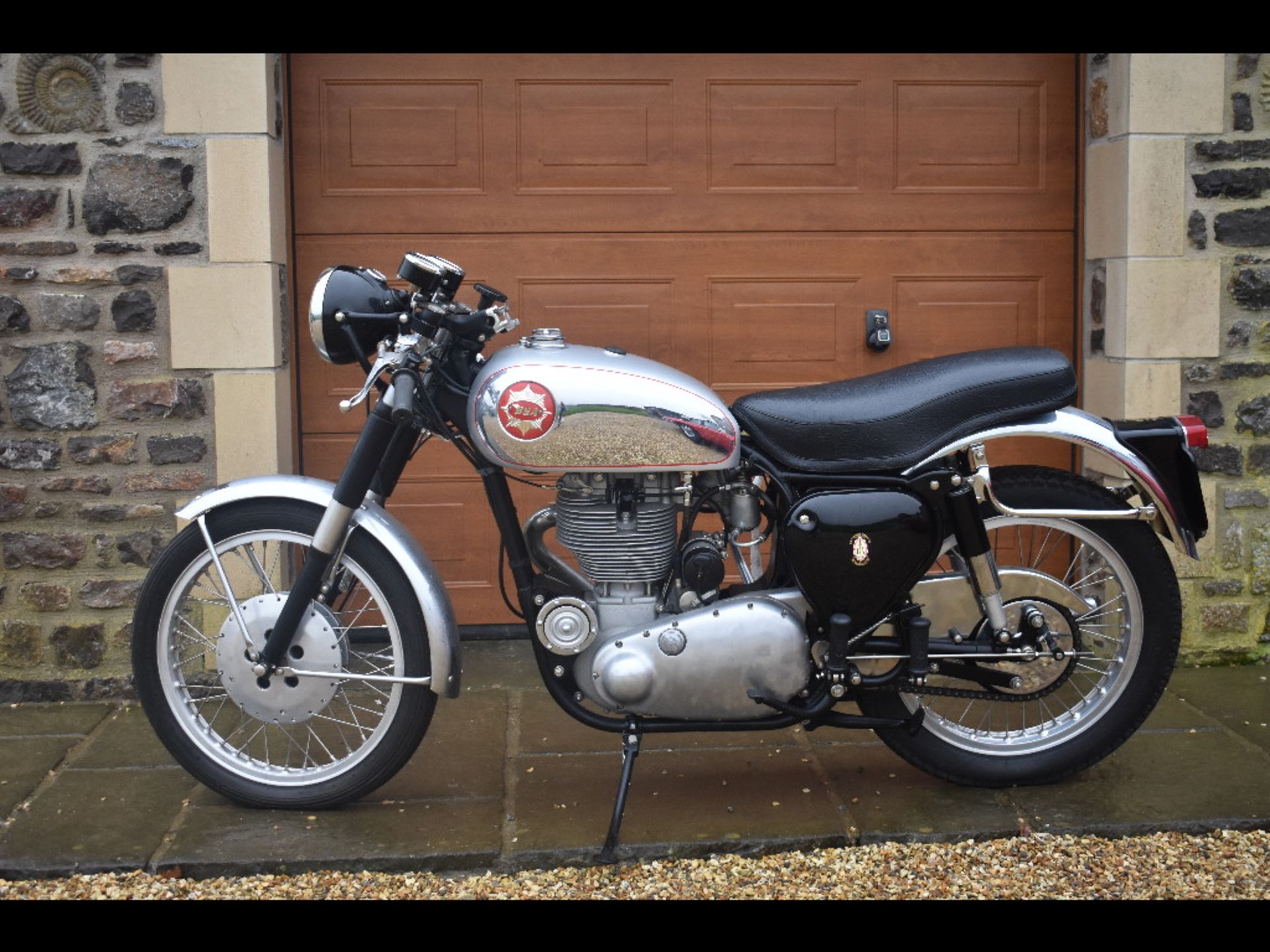 A 1956 BSA Gold Star DBD34, registration number 685 UYY, matching frame and engine numbers. Restored