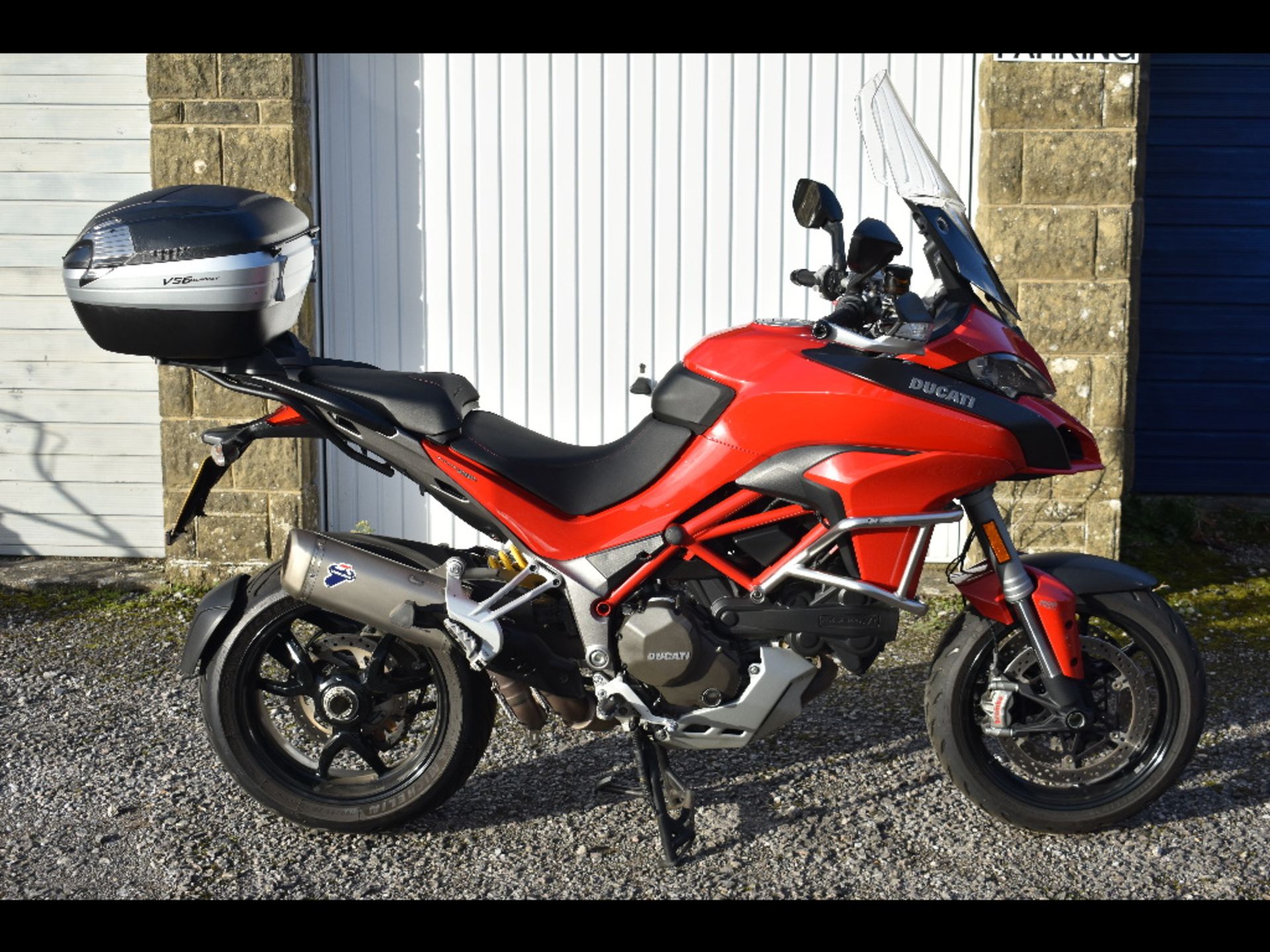 A 2015 Ducati Multistrada 1200S, registration number CE15 CJY, frame number ZDMAA00AAFB003776,