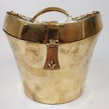 A novelty brass box, in the form of a hat box, 14 cm high Modern