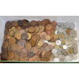 A collection of mainly 20th century coins, to include some pre-1947 silver, a quantity of copper