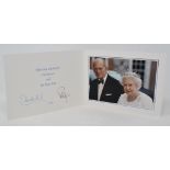 Royalty interest: A HM Queen Elizabeth II and HRH The Duke of Edinburgh Christmas card, 2011, with